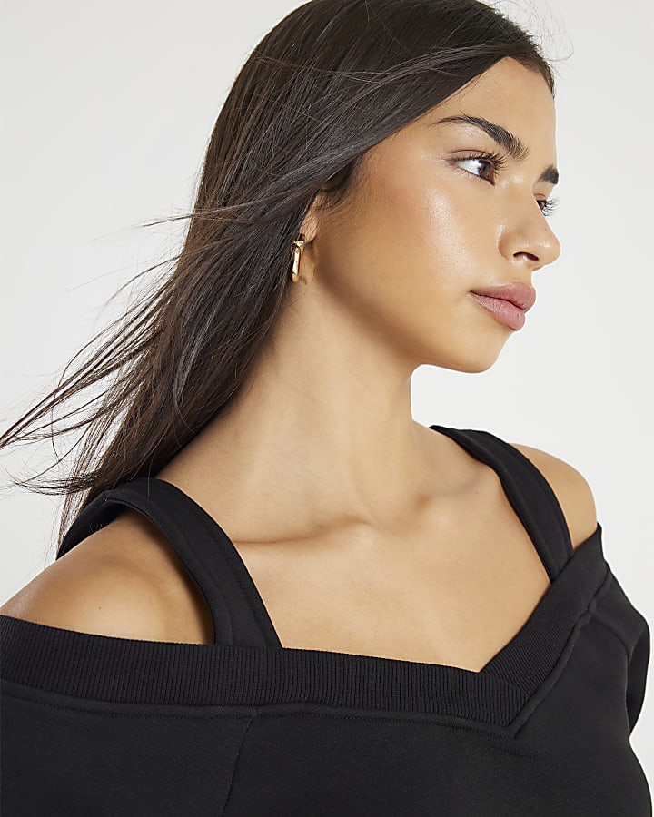 Black Cut Away Sweatshirt