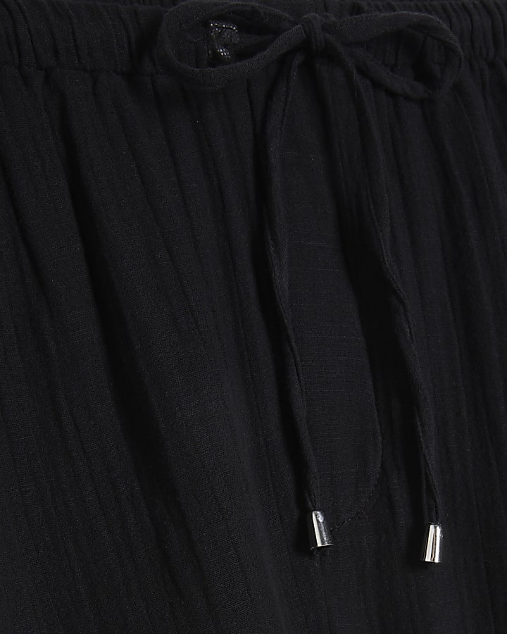 Black Whipstitch Shorts