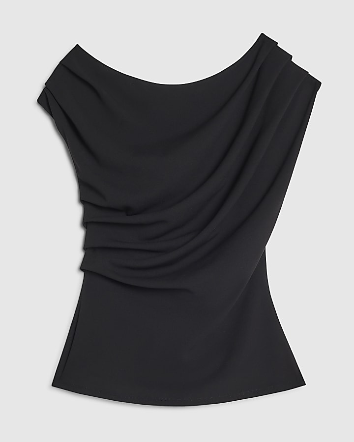 Black Drape Detail Top