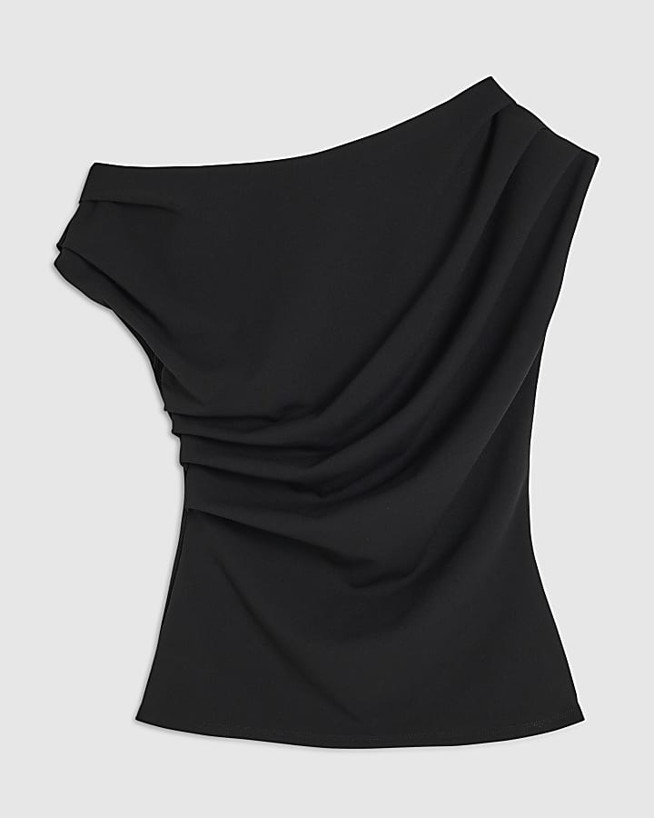 Black Drape Detail Top