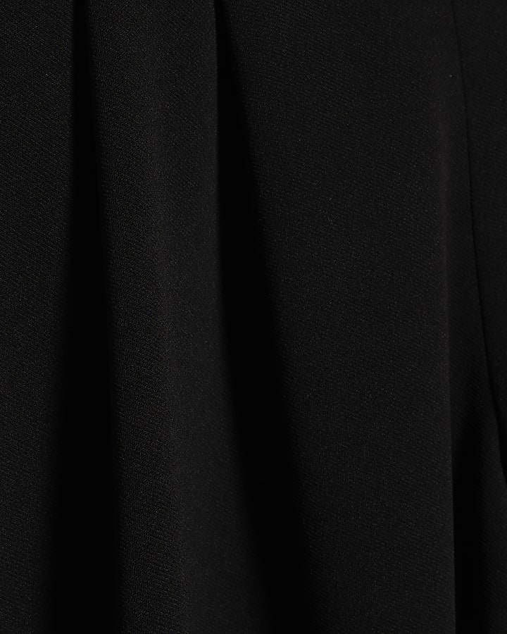 Petite Black Pleated Balloon Leg Trousers