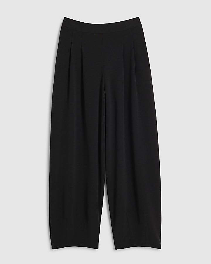 Black Pleated Balloon Leg Trousers