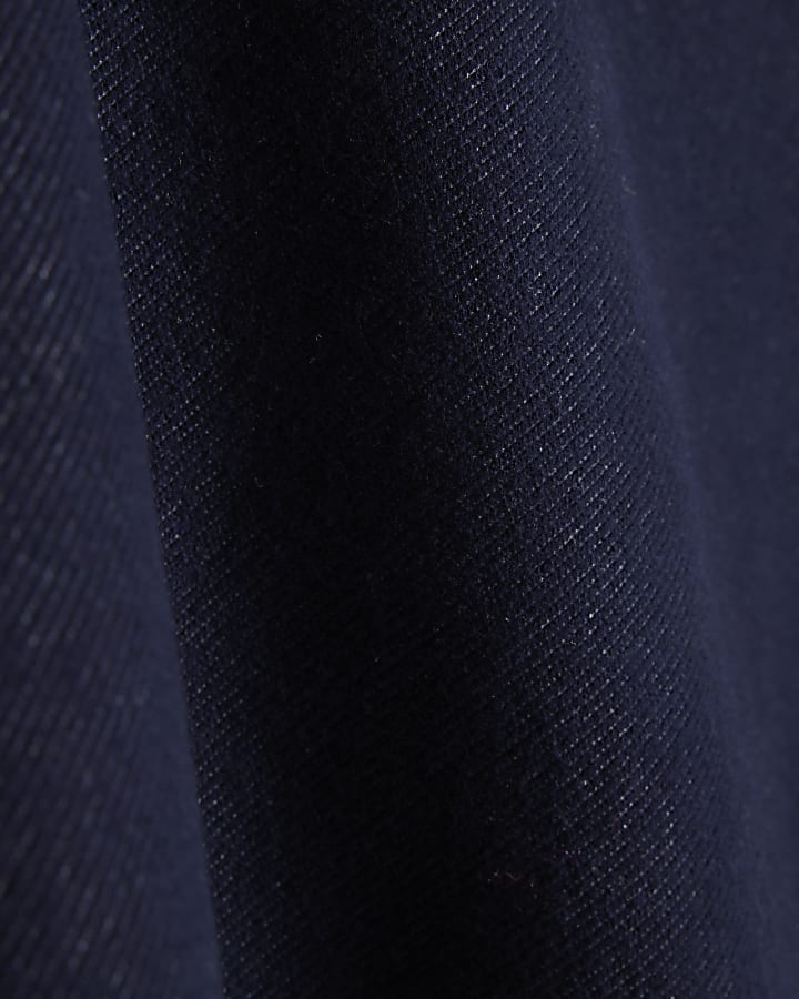 Petite Blue Denim Jersey Mini Skirt