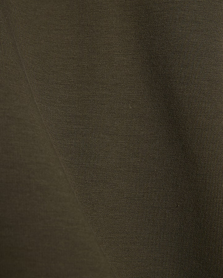Khaki Funnel Neck Top