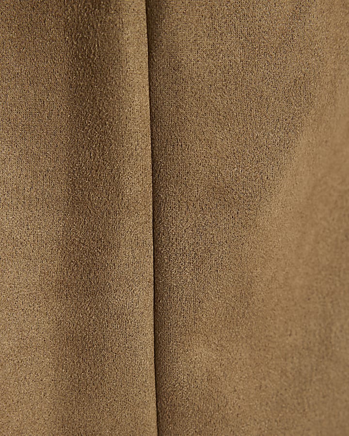 Petite Brown Faux Suede Sleeveless Waistcoat