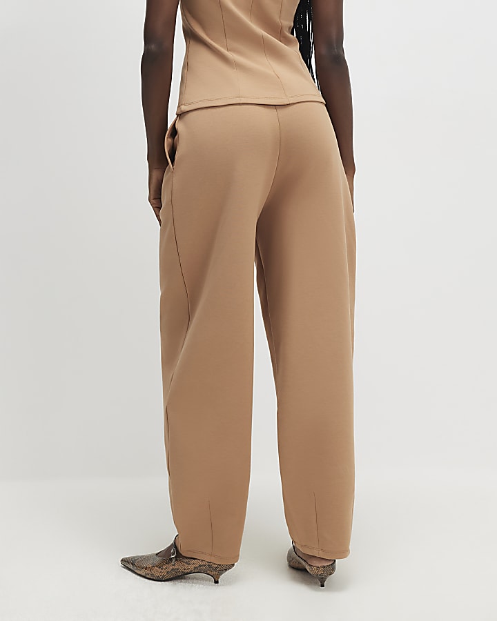 Brown Barrel Leg Trousers