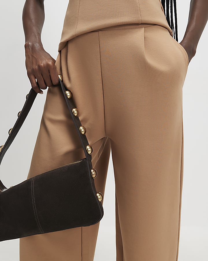 Brown Barrel Leg Trousers