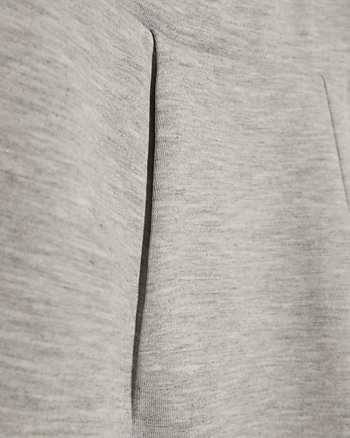 Grey Interlock Barrel Leg Trousers