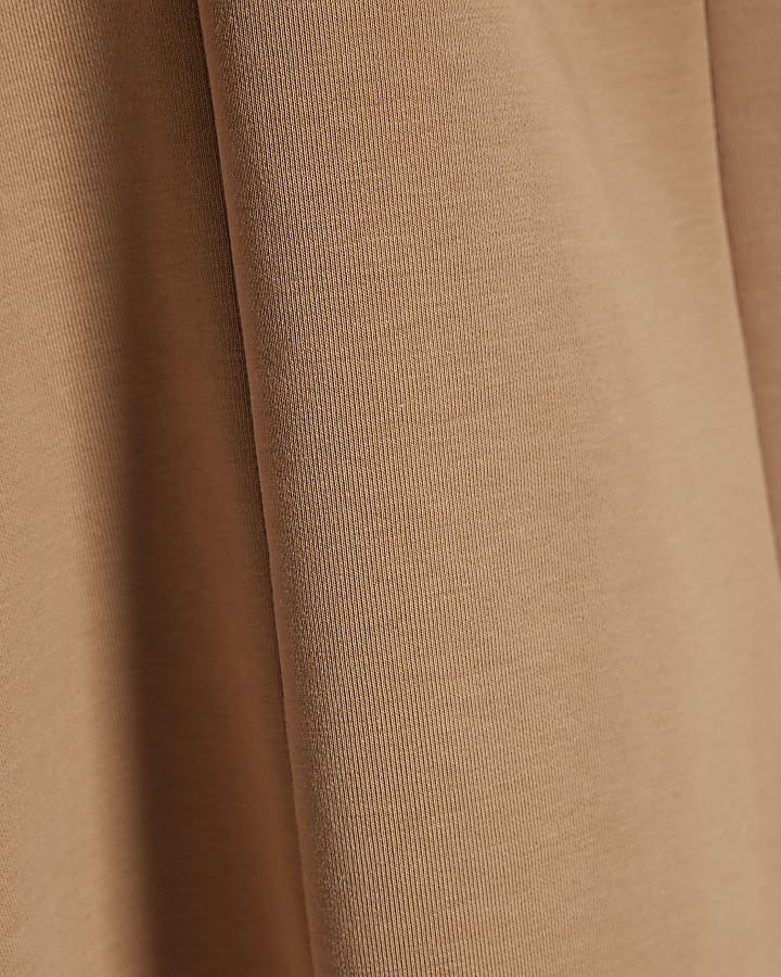 Brown Sleeveless High Neck Top