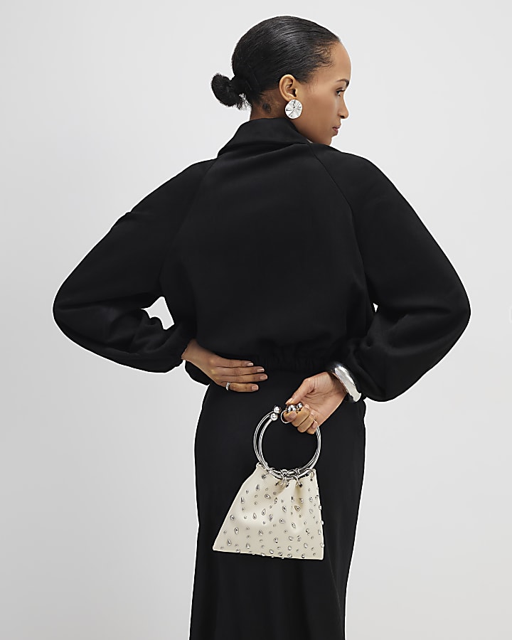 Black Faux Suede Bomber Jacket