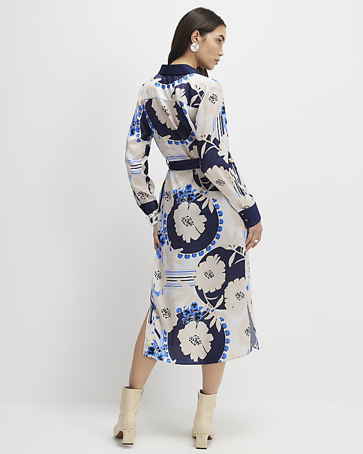 Cream Floral Shirt Dress