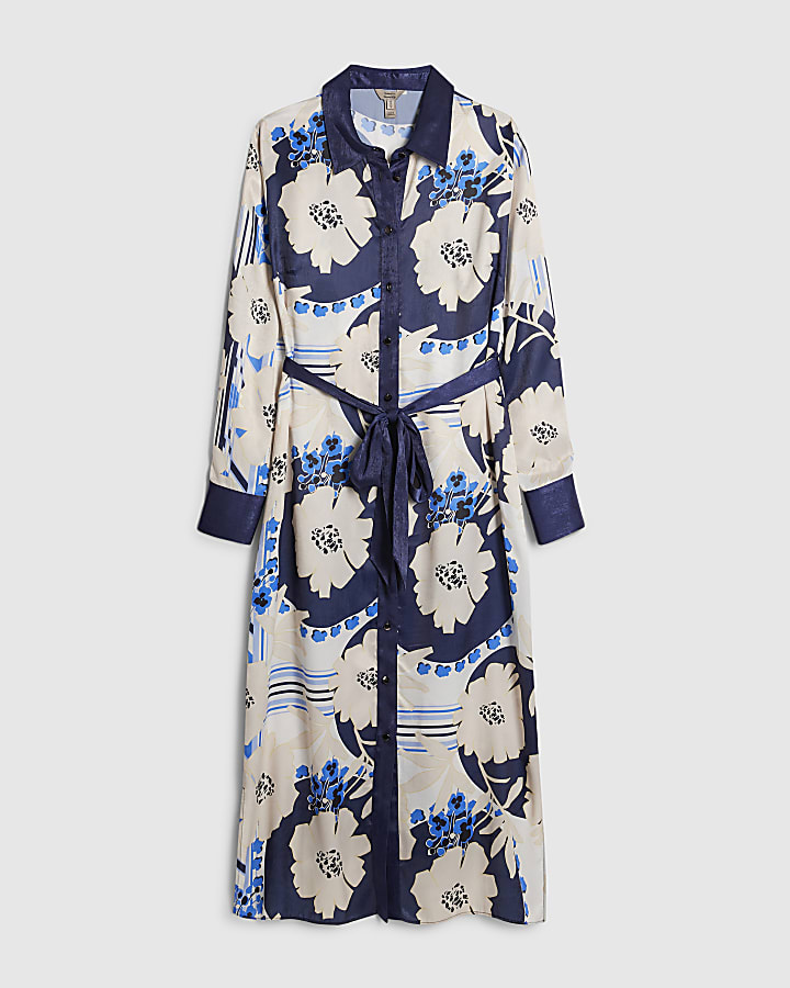 Cream Floral Shirt Dress