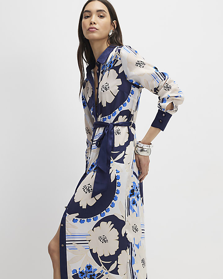 Cream Floral Shirt Dress