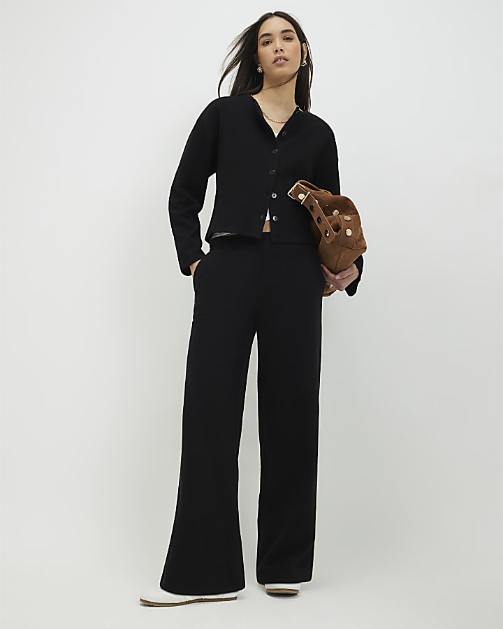 Black Cosy Button Through Cardigan