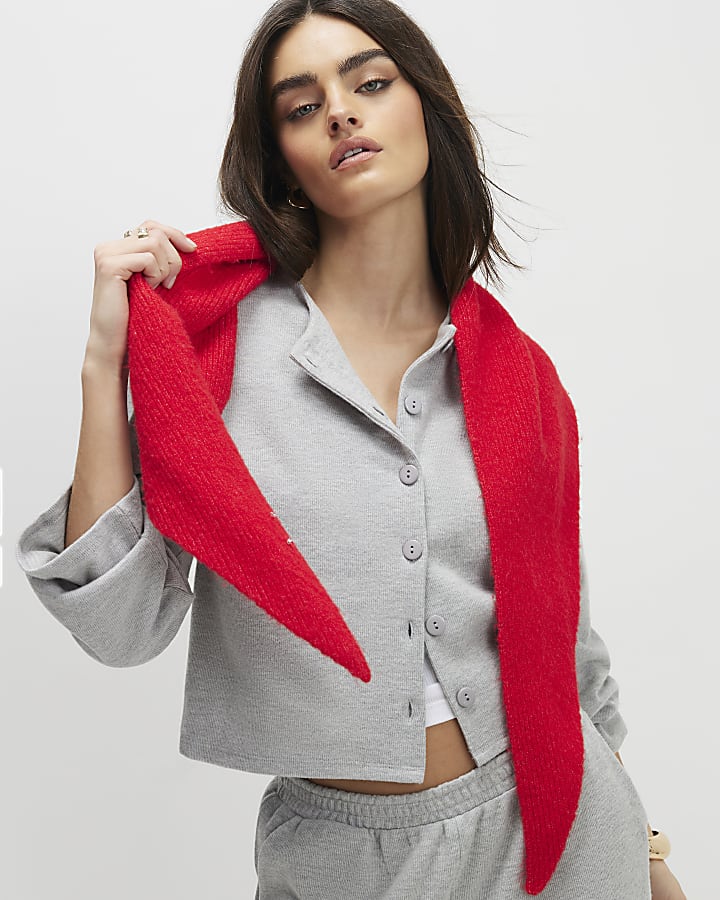 Grey Long Sleeve Cosy Button Through Cardigan