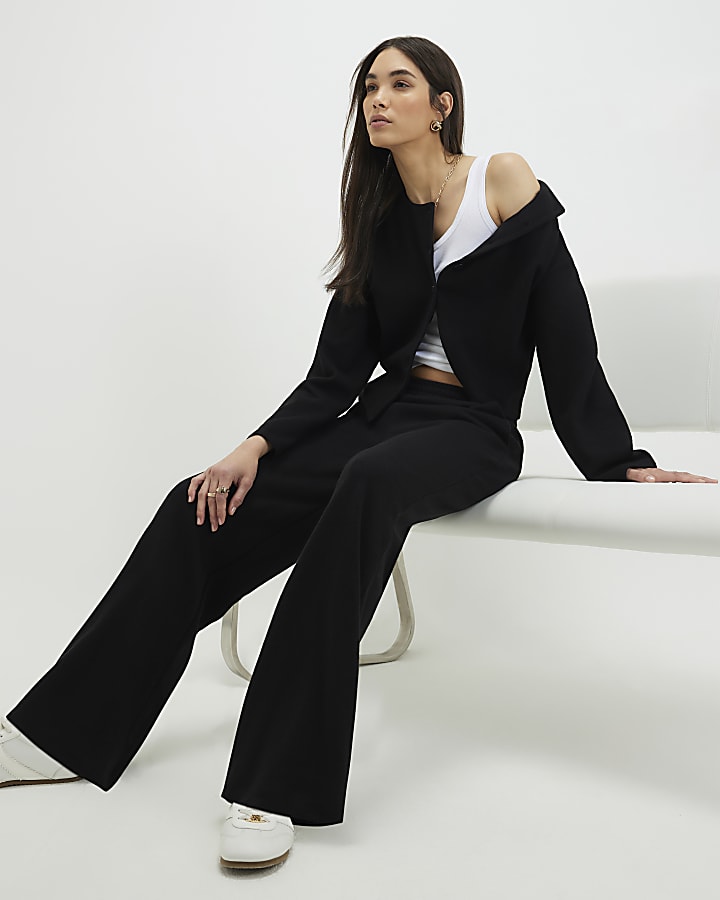 Black Cosy Wide Leg Trousers