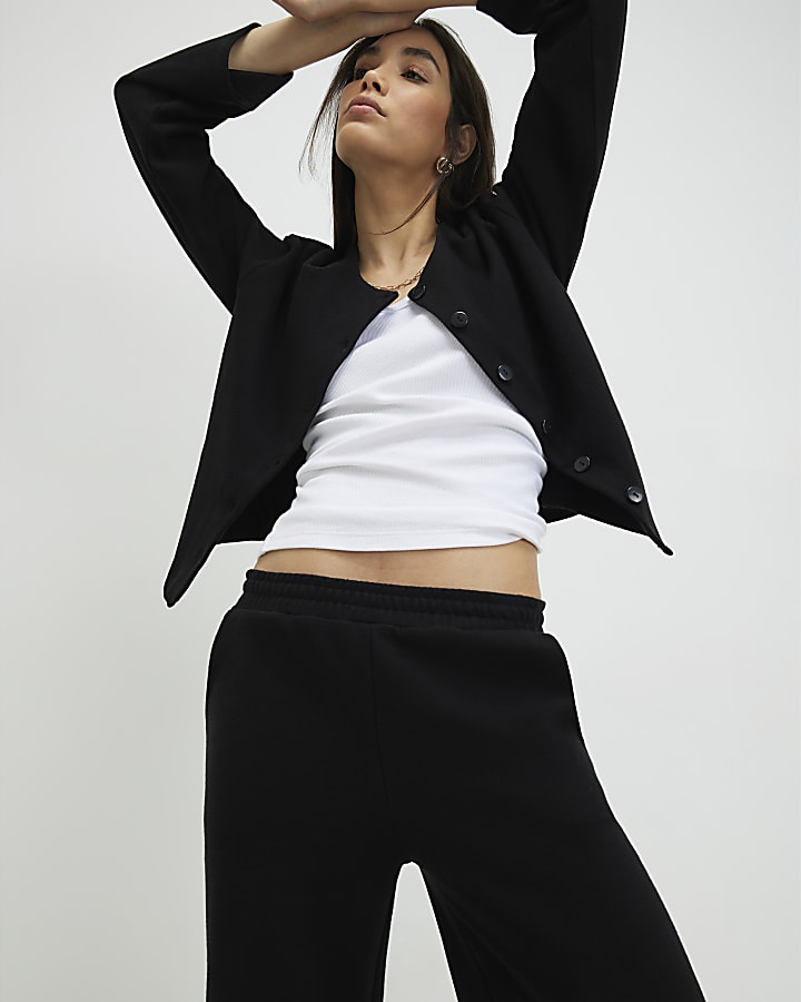 Black Cosy Wide Leg Trousers