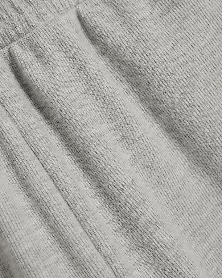 Grey Cosy Wide Leg Trousers