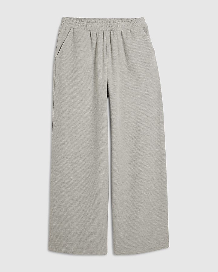 Grey Cosy Wide Leg Trousers