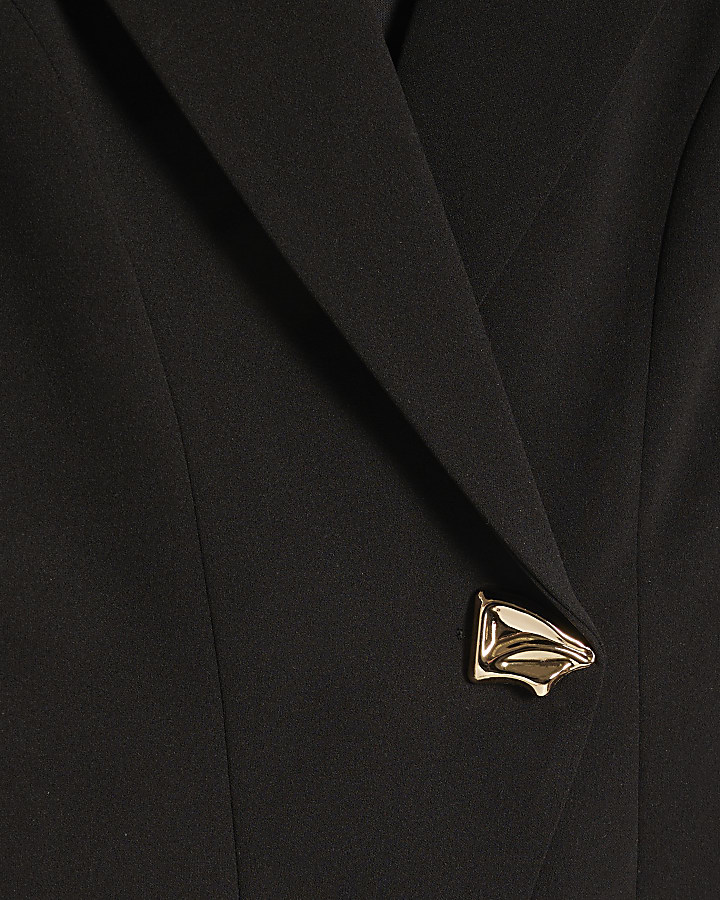 Black Cap Sleeve Wide Leg Jumpsuit