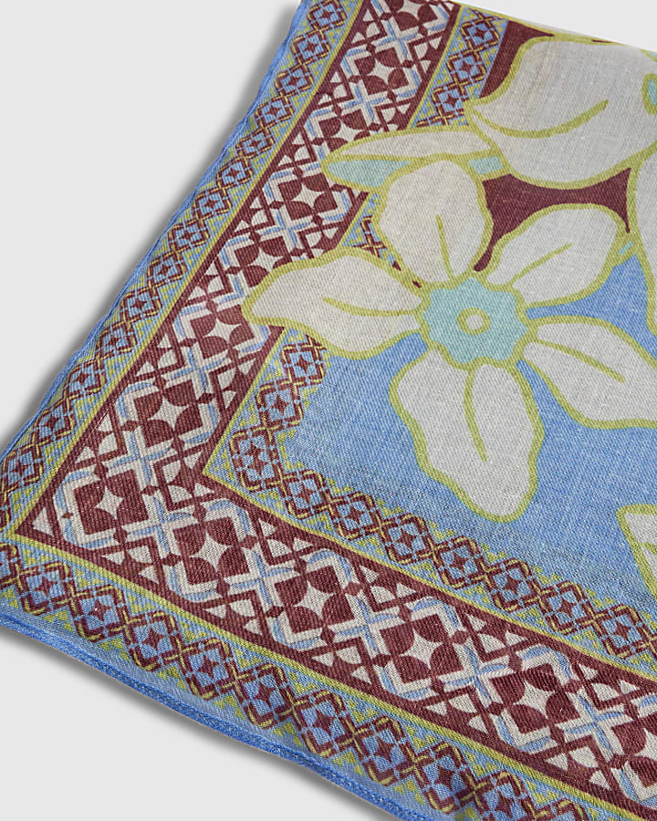 Brown Floral Spliced Scarf