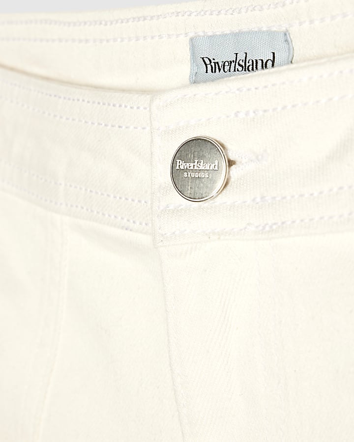 White Stretch Denim Shorts