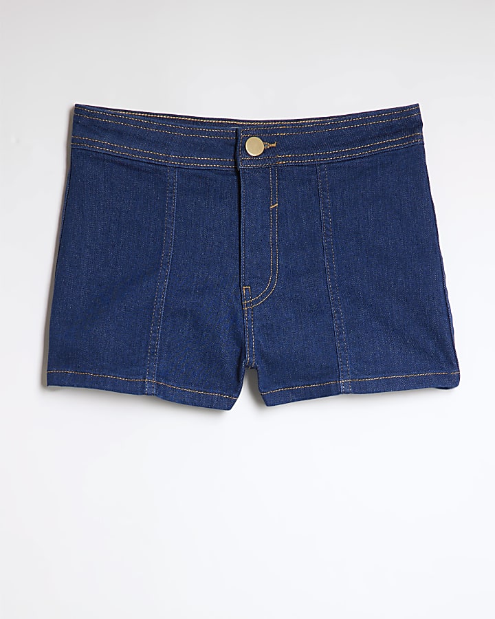 Blue Stretch Hotpant Denim Shorts