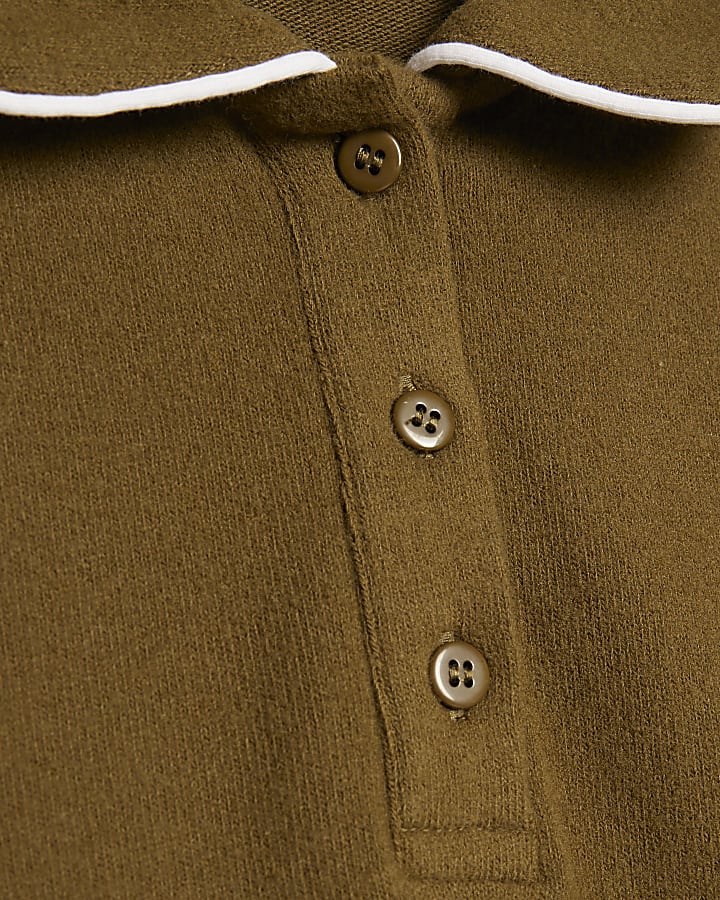 Khaki Cosy Fit and Flare Mini Dress