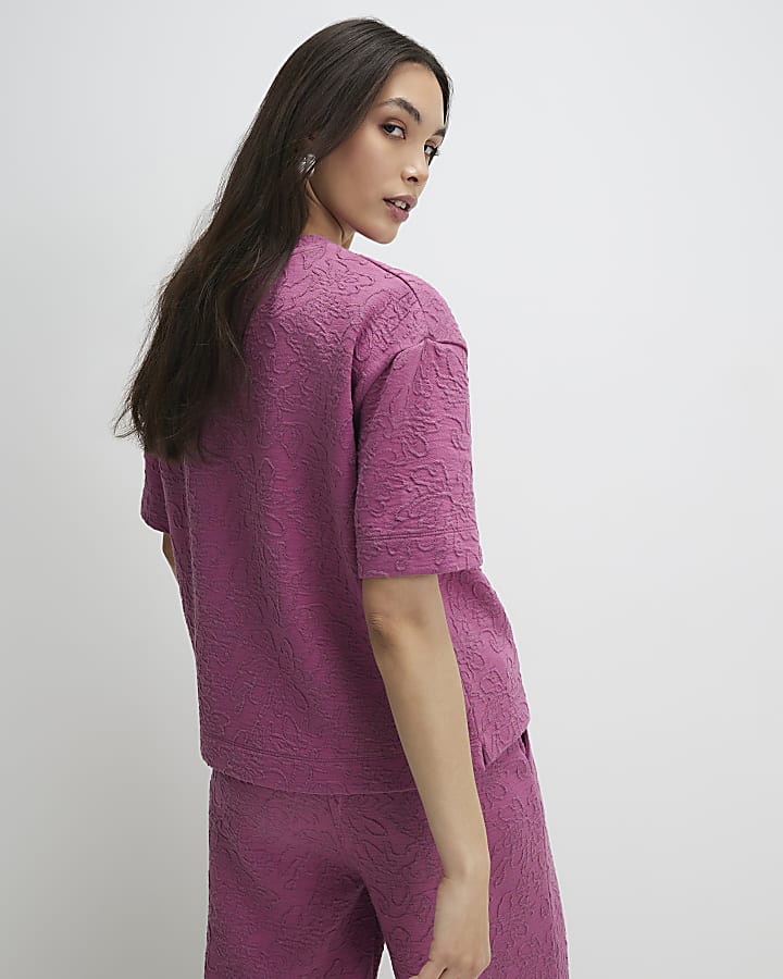 Pink Jacquard T-Shirt
