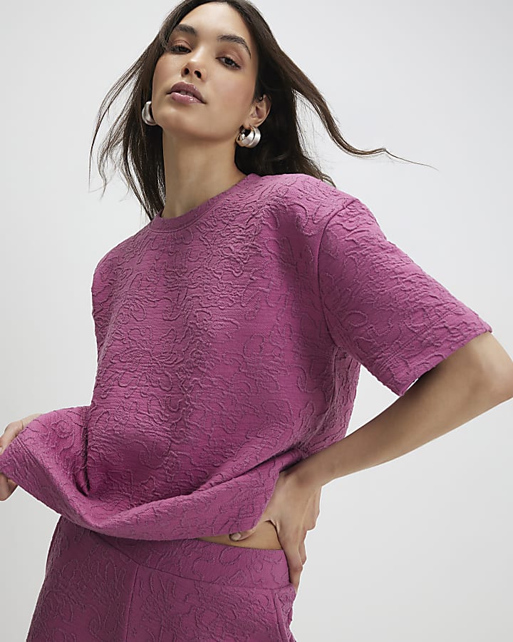 Pink Jacquard T-Shirt