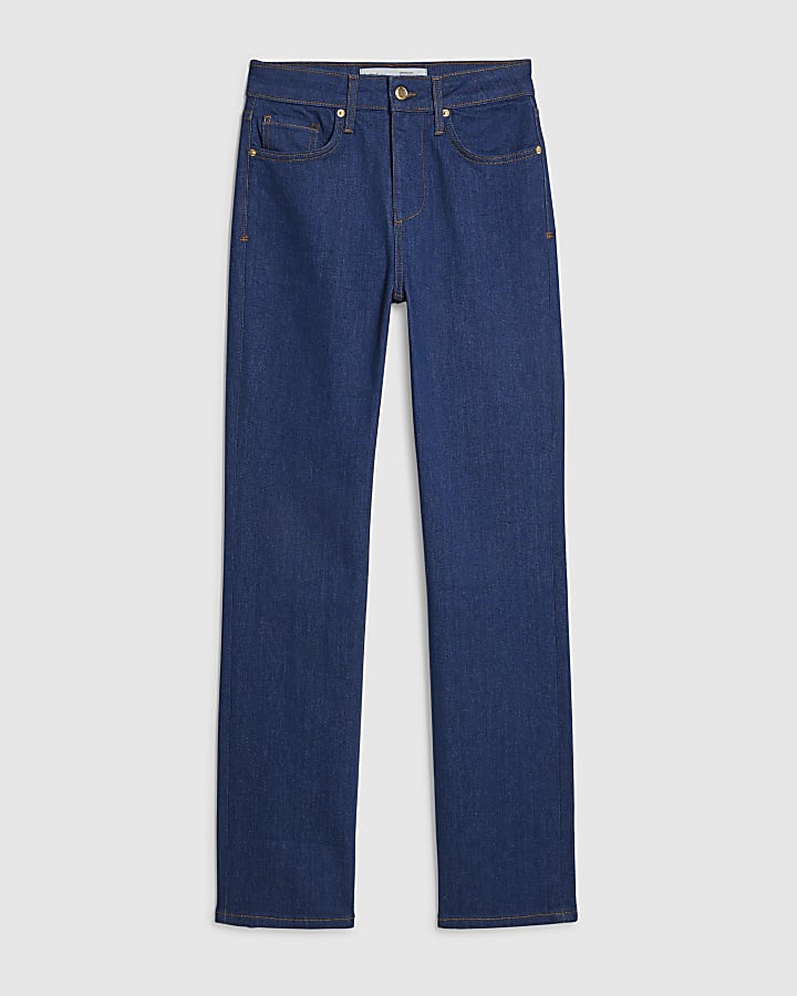 Blue Stretch Straight Leg Jeans