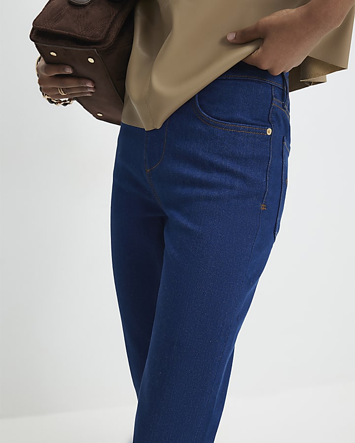 Blue Stretch Straight Leg Jeans