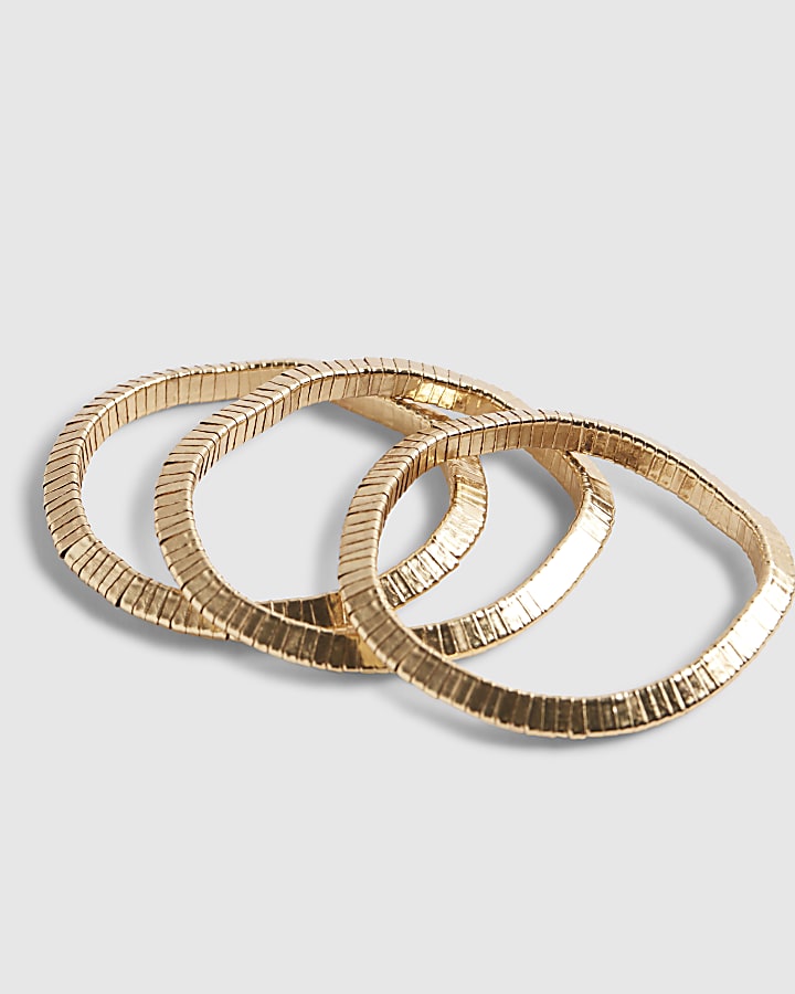 Gold Stretch Pack Of 3 Bracelets