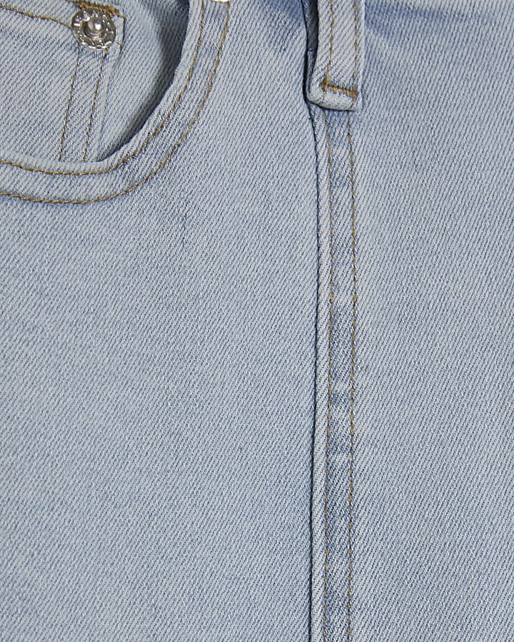 Blue Bootcut Seamed Jeans