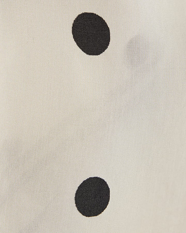 Cream Spot Print Hanky Top