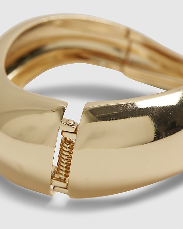 Gold Polished Wave Bangle