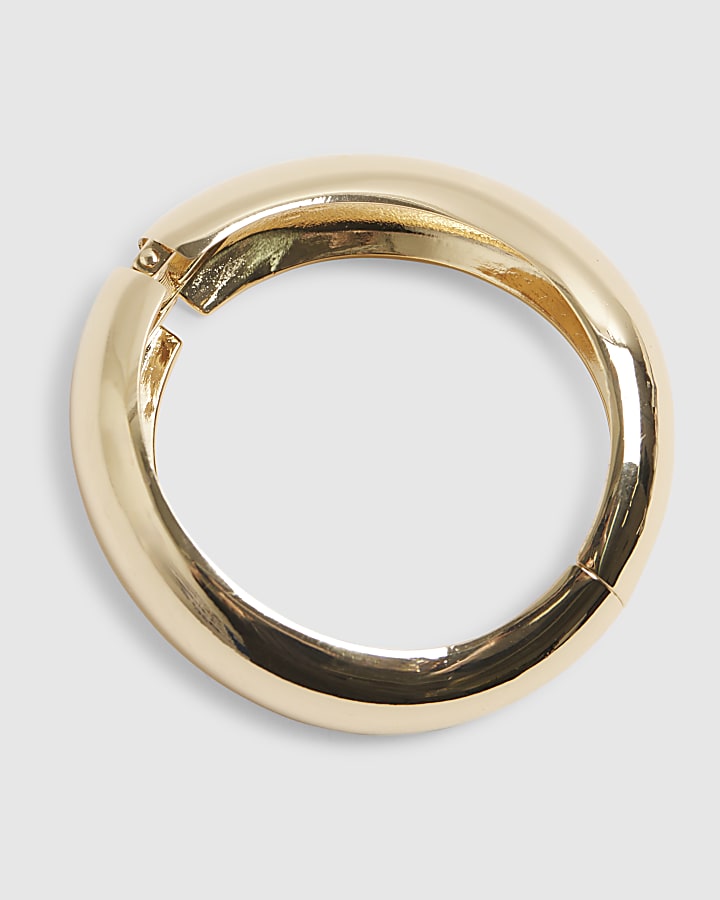 Gold Polished Wave Bangle