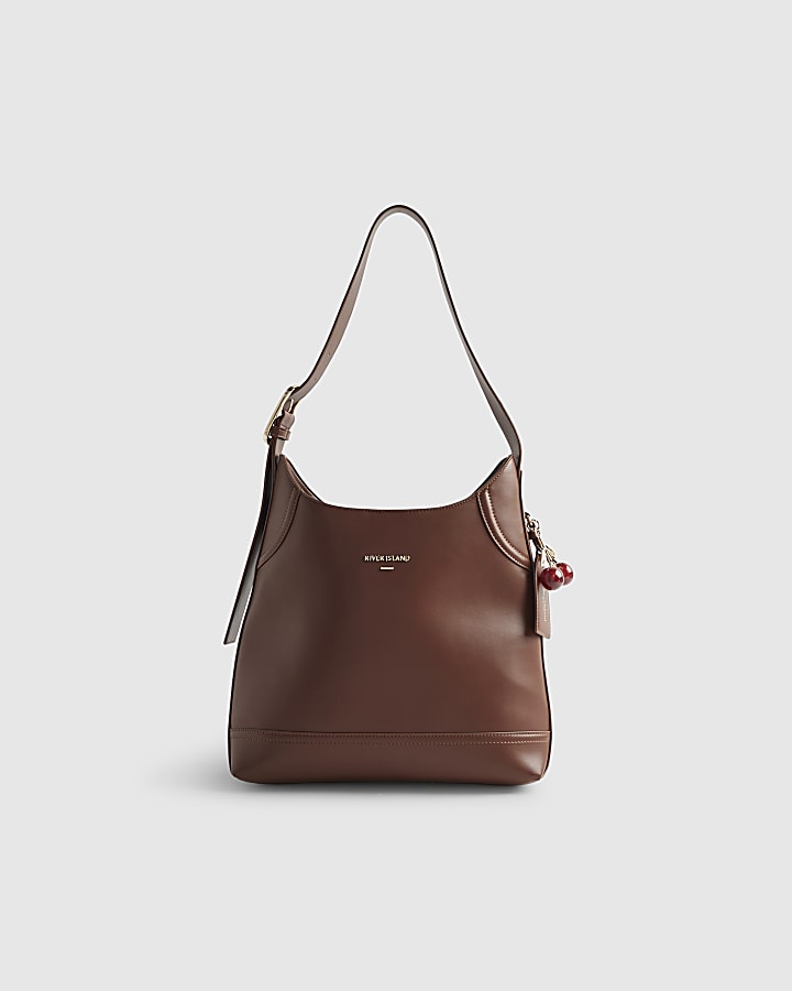 Brown Buckled Slouch Bag