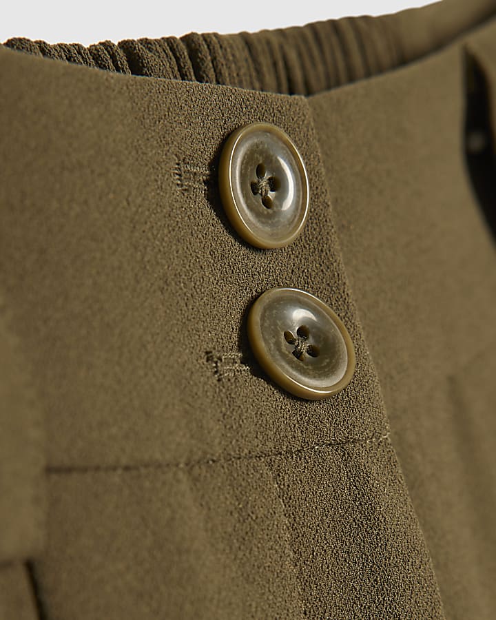 Green Wide Leg Pleated Trousers