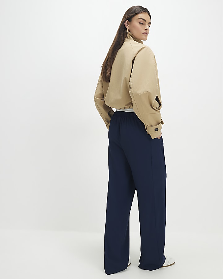 Navy Tailored Elasticated Jogger Trousers