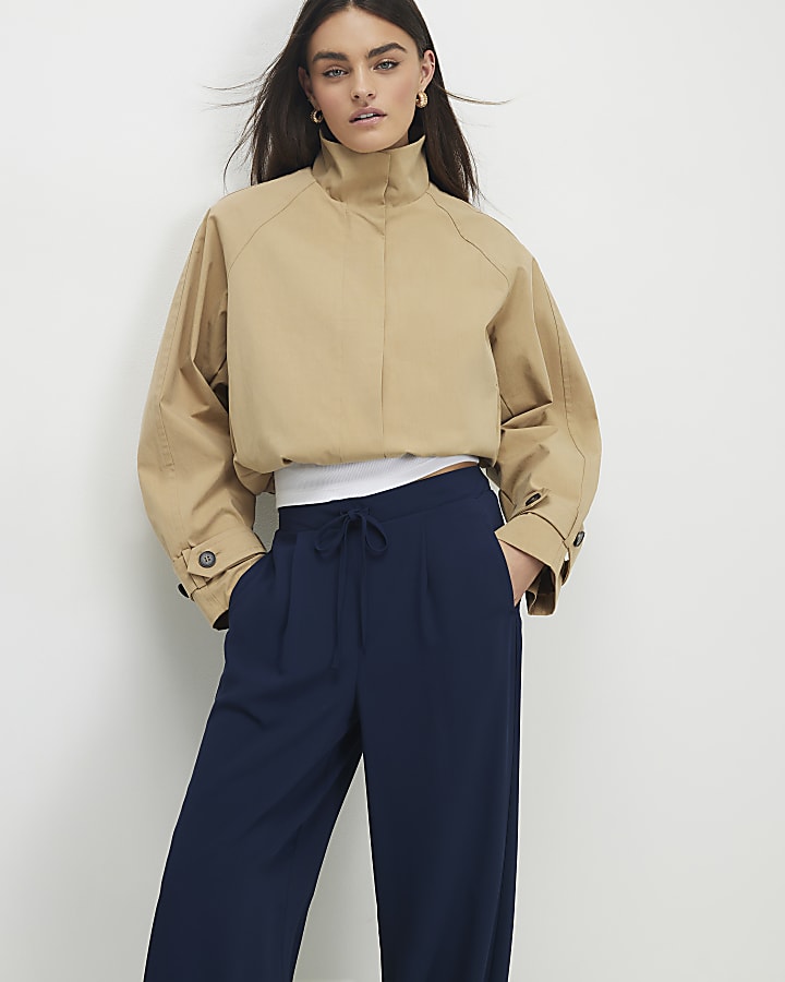 Navy Tailored Elasticated Jogger Trousers