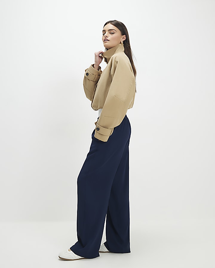 Navy Tailored Elasticated Jogger Trousers