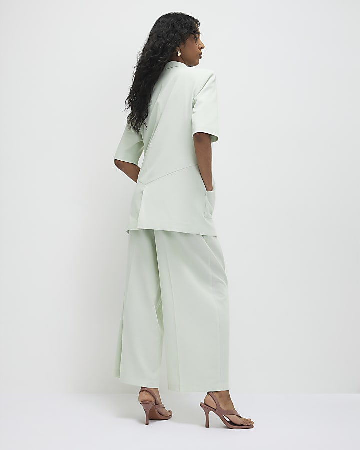 Green Ankle Grazer Tailored Trousers