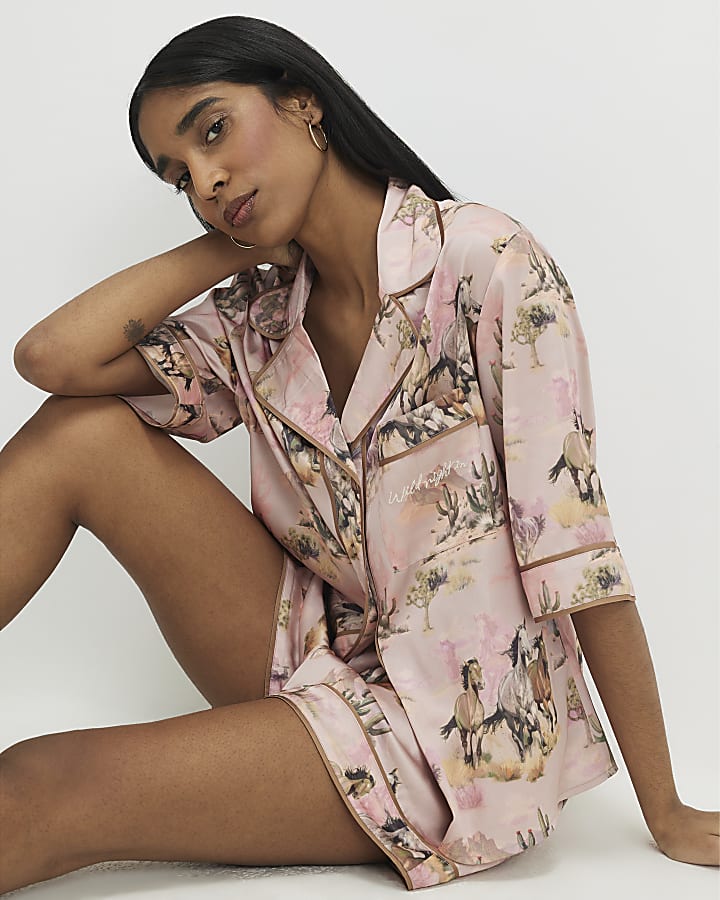 Pink Short Sleeve Pyjama Set