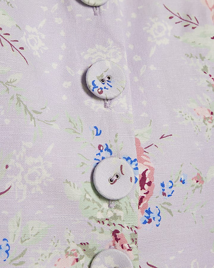 Purple Floral Waistcoat