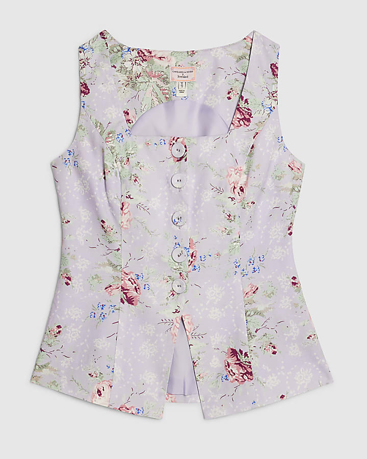 Purple Floral Waistcoat