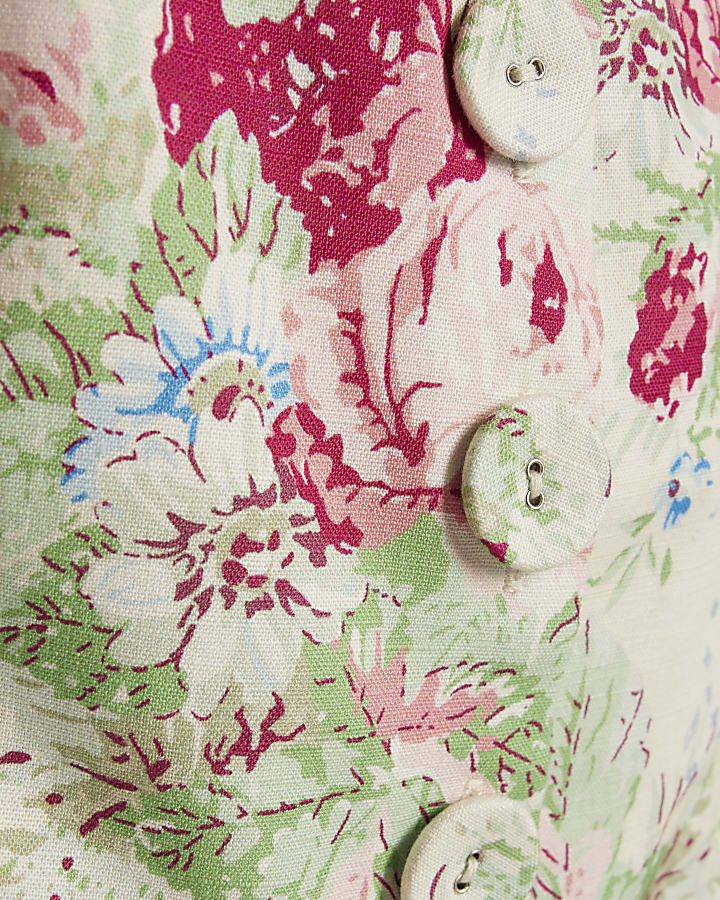 White Floral Waistcoat