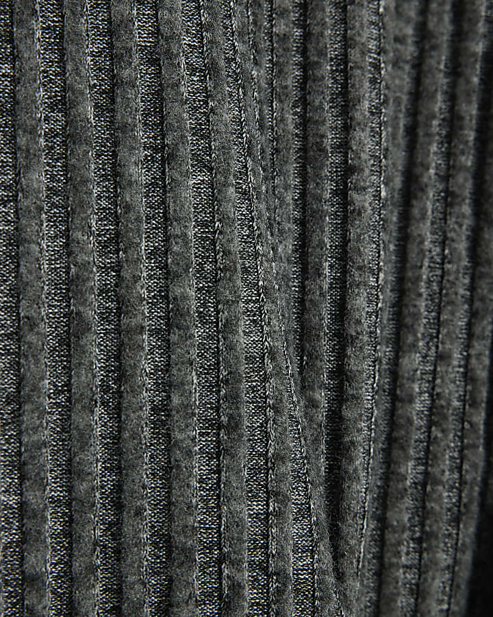 Grey Cosy Ribbed Knot Side Top