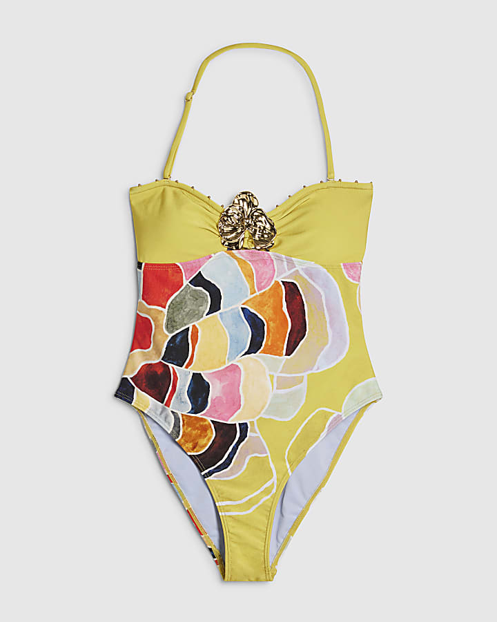 Yellow Floral Swimsuit