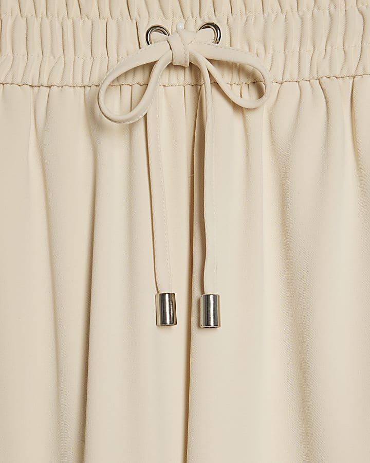 Cream Wide Leg Smart Joggers